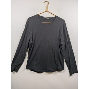 Buck Mason Mens L Slub Curved Hem Long Sleeve Tee Black T-Shirt